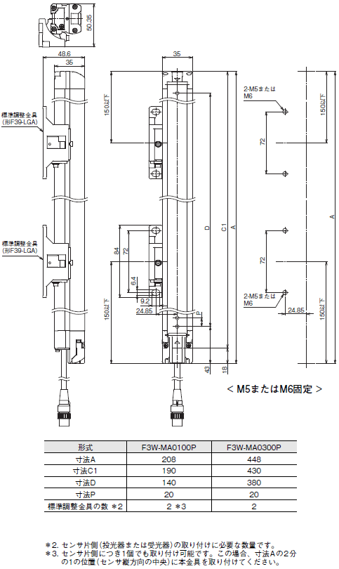 F3W-MA 外形寸法 2 