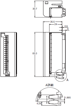 CJ1W-AT4□□ 外形寸法 1 