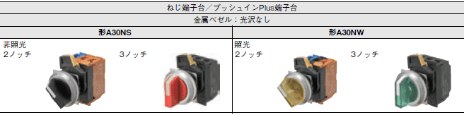 A30NS / A30NW 形式/種類 2 
