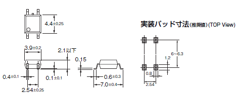 G3VM-21GR□ / 41GR4 / 41GR5 / 41GR6 / 81GR□ 外形寸法 1 