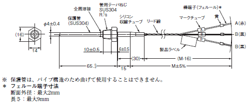 E52 フェルール端子 (ローコストタイプ) 外形寸法 3 