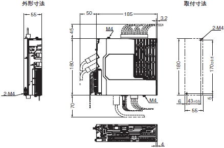 R88M-1□ / R88D-1SN□-ECT ACサーボシステム 1Sシリーズ/外形寸法