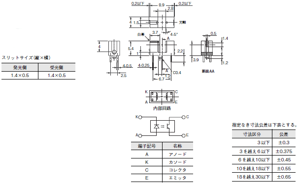 EE-SX1025 外形寸法 2 