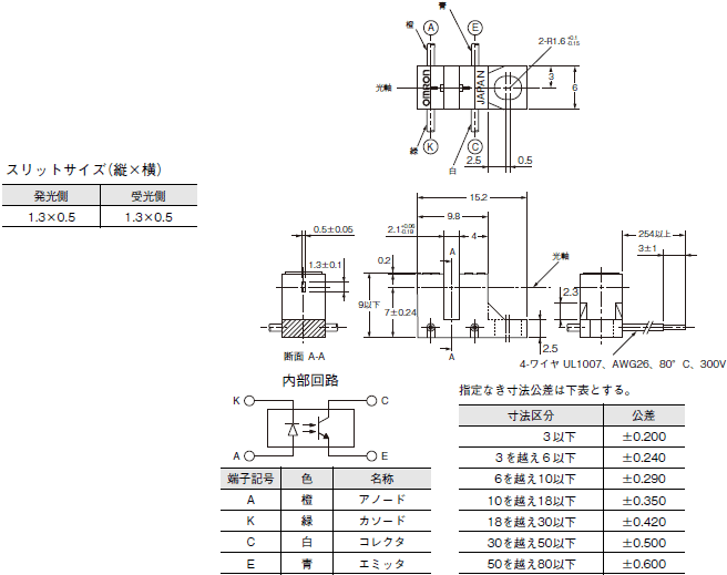 EE-SX1023-W1 外形寸法 2 