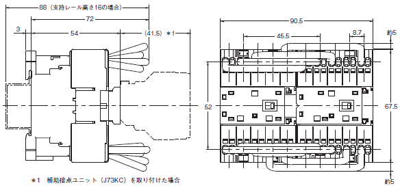 J7KCシリーズ 外形寸法 3 