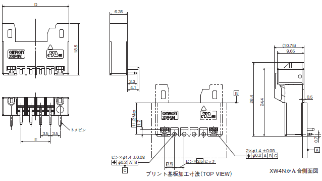 XW4M / XW4N 外形寸法 2 