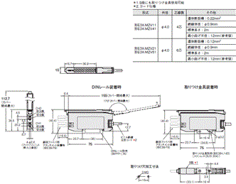 E3X-ZV / MZV 外形寸法 4 