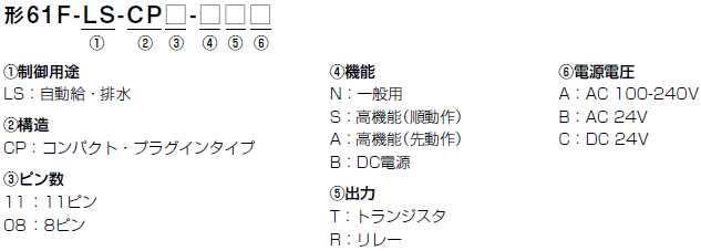 61F-LS 種類/価格 1 