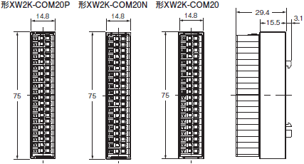 XW2K-COM 외형치수 1