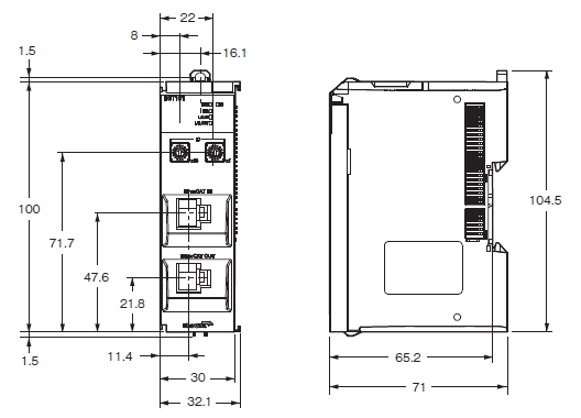 NX-ECT101 外形寸法 1 