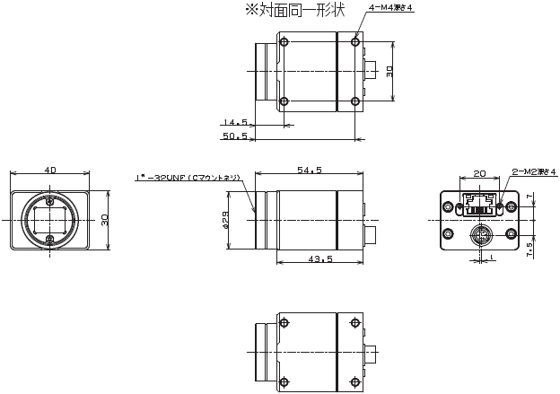 STCシリーズ（GigE Vision CMOS 小型モデル） 外形寸法 6 