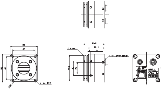 FSシリーズ（GigE Vision CMOS ラインセンサカメラ） 外形寸法 1 