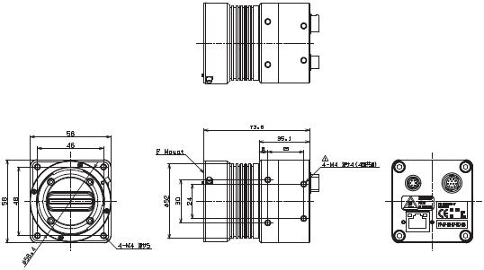 FSシリーズ（GigE Vision CMOS ラインセンサカメラ） 外形寸法 2 