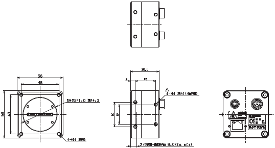 FSシリーズ（GigE Vision CMOS ラインセンサカメラ） 外形寸法 3 