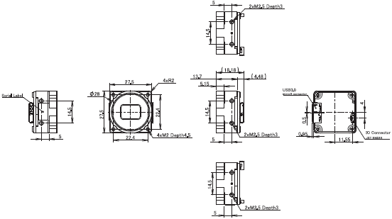 STCシリーズ（USB3.0 小型ボードモデル） 外形寸法 4 