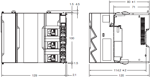 NX502-□□□□ 外形寸法 2 