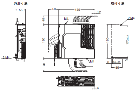R88D-1SN□-ECT-51 外形寸法 3 