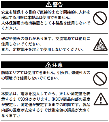 K3CV ご使用の前に 1 