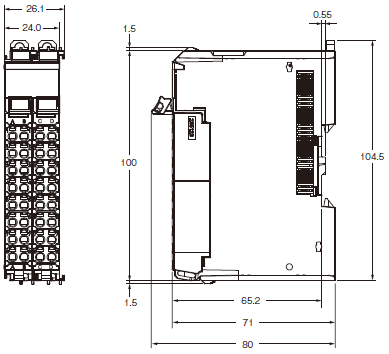 NX-CT□□□□ 外形寸法 1 