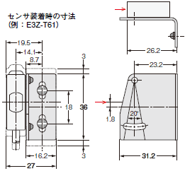 E3Z 外形寸法 10 