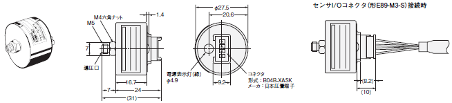 E8MS, E8M 外形寸法 6 