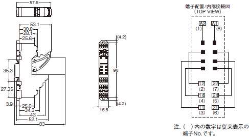 K7L-AT50□ / AT50D□□ 漏液検出器/外形寸法 | オムロン制御機器
