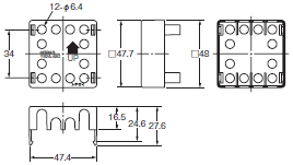 P2RFZ / P2RF, P2R, P7TF, PYFZ / PYF, PTFZ / PTF, PYD, PT, P7LF, PF, P2CF, PFA, P3G / P3GA, PL 外形寸法 90 