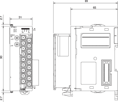 CJ1W-PDC15 絶縁型直流入力ユニット（プロセス入力ユニット）/外形寸法 