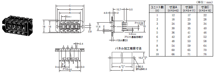 A7CN / A7CN-L サムロータリスイッチ/外形寸法 | オムロン制御機器