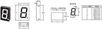 M7E(文字高さ80, 120, 200mm） 外形寸法 3 