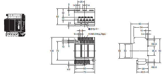 61F-G□N フロートなしスイッチ（コンパクトタイプ）/外形寸法 