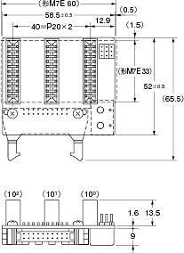 M7E(文字高さ14mm用マザーボード) 外形寸法 2 