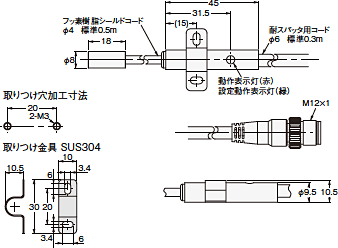 E2EC-M / Q 外形寸法 4 