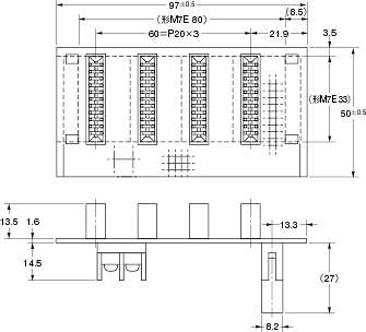 M7E(文字高さ14mm用マザーボード) 外形寸法 5 