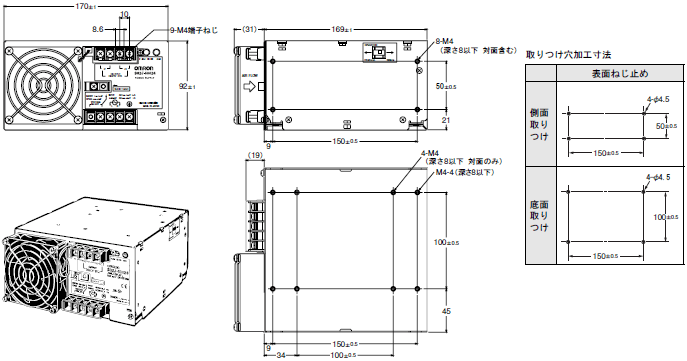 omron スイッチング・パワーサプライ スリムタイプ 300W AC100-240V入力 24V14A出力 正面取りつけタイプ (正式製品 通販 