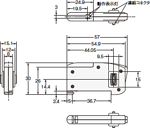 ZX-L-N スマートセンサ レーザタイプ/外形寸法 | オムロン制御機器