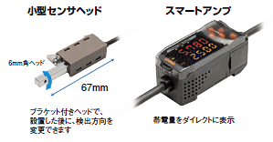 ZJ-SD 特長 2 小型センサヘッド＆スマートアンプのスマート静電気センサZJ-SD