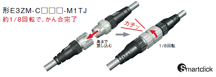 E3ZM-C 特長 13 M12 スマートクリックコネクタの中継タイプ耐油・堅牢・小型光電センサ（ステンレスケース アンプ内蔵形）E3ZM-C