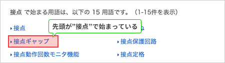 ＜キーワード＞ で始まる用語を検索