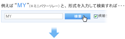 例えば“MY”と、形式を入力して検索すれば・・・