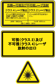 危険ー可視及び不可視レーザ放射