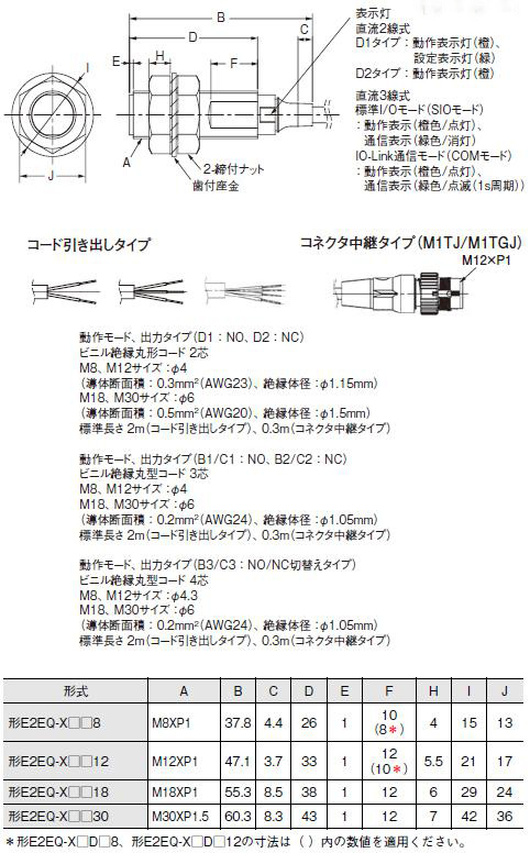 E2EQ-X3C18 2M | オムロン制御機器