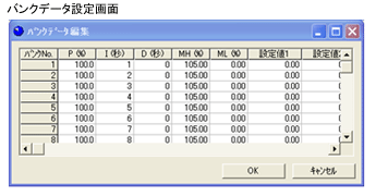 バンクデータ設定画面