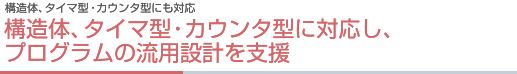 構造体、タイマ型・カウンタ型にも対応 構造体、タイマ型・カウンタ型に対応し、プログラムの流用設計を支援