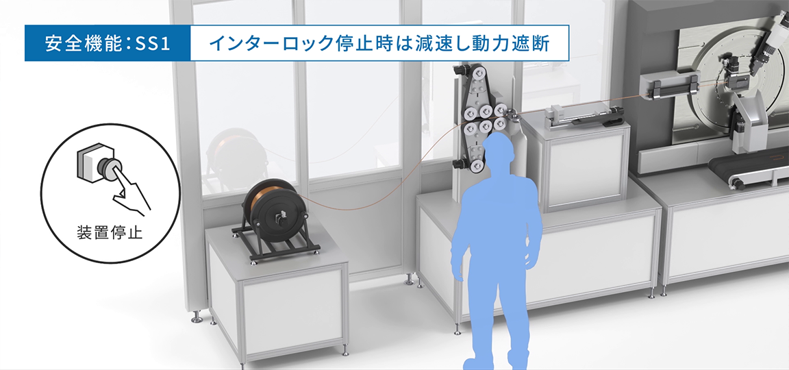 インターロック停止時でも駆動部を減速しながら制御停止