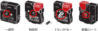 一般形 特殊形 トラップドキー 背面リリース