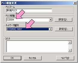 PLC 機種を接続しているC200H に設定します