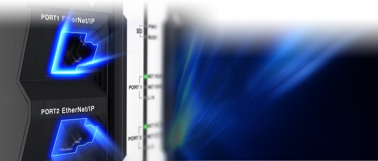 標準でEtherNet/IP 2ポートとEtherCAT1ポートを搭載。